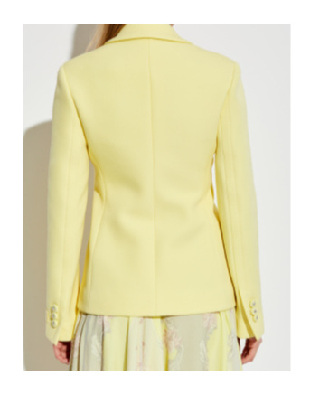 Versace Grain De Poudre Scuba Single-breasted Jacket In Yellow