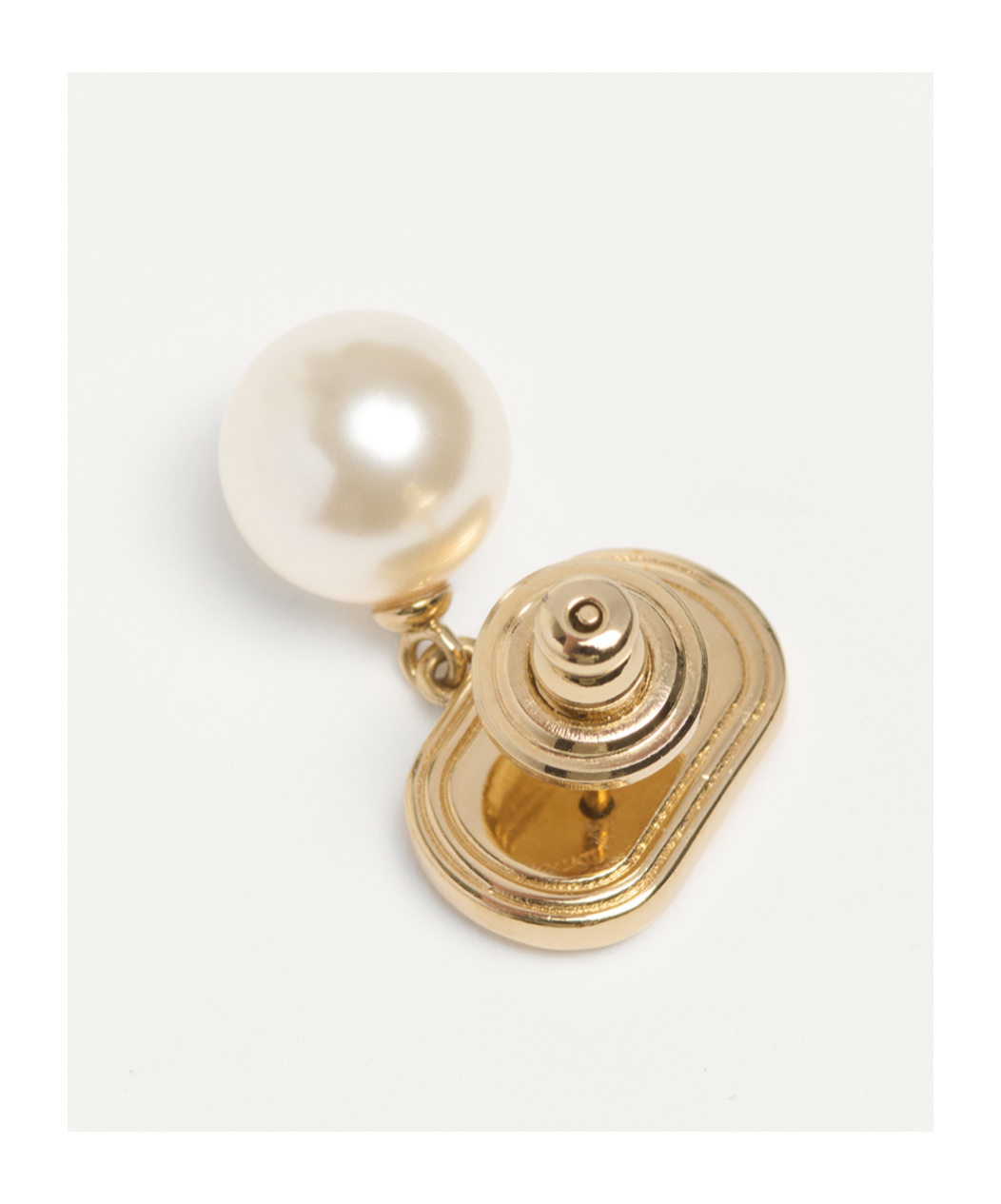 Valentino Garavani Oval Earrings With Swarovski Pearl Women In Yellow