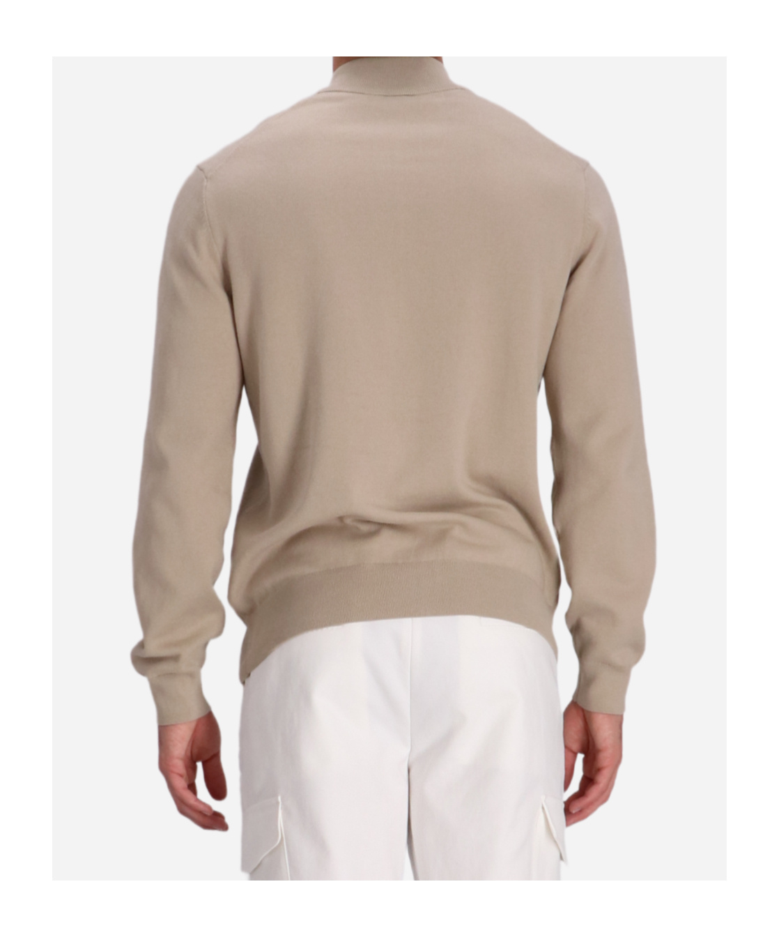 Hugo Boss Palano Zipped Cotton Sweatshirt In Neutral