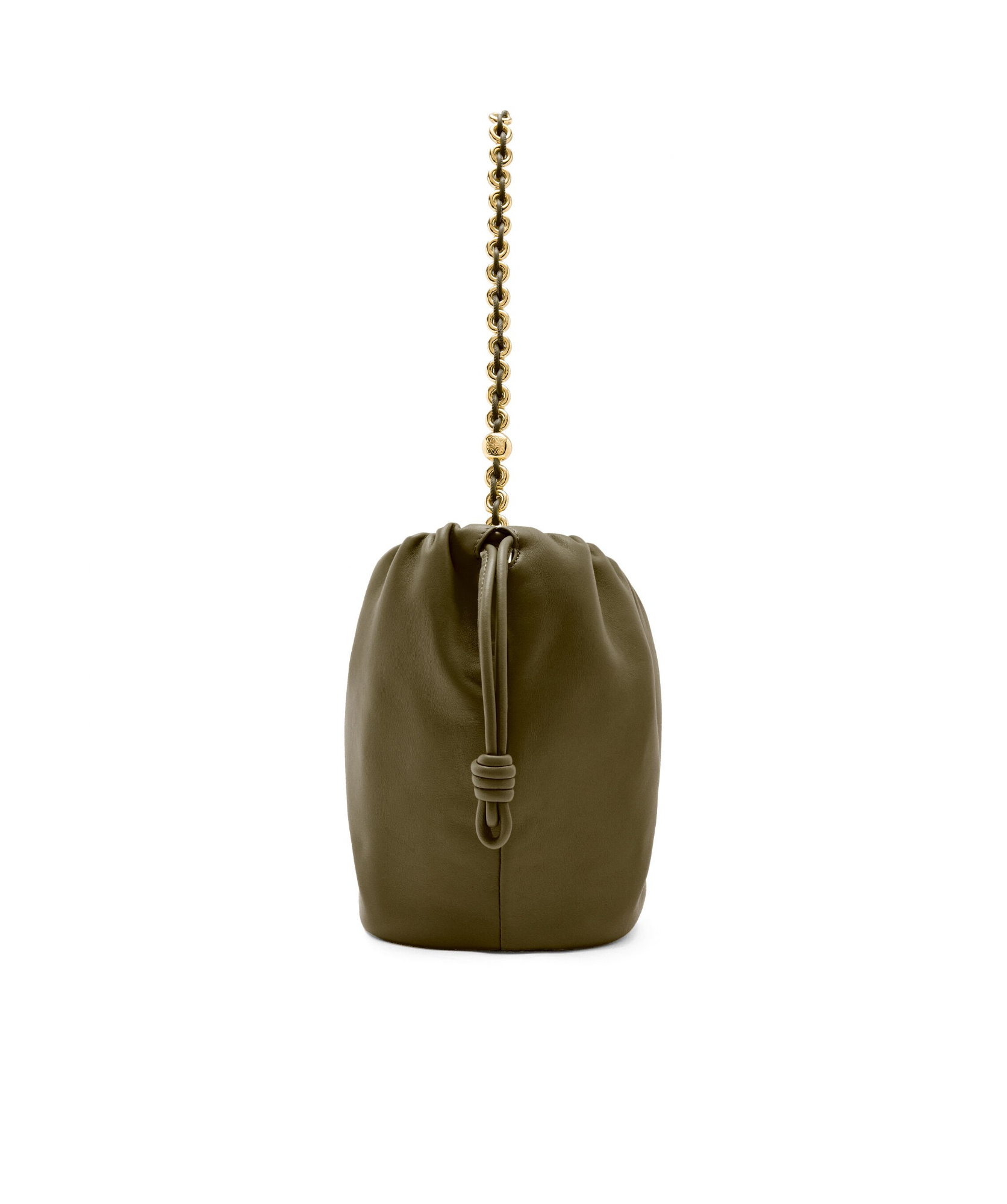 Shop Loewe Flamenco Purse Bucket Bag In Mellow Nappa Lambskin In Green