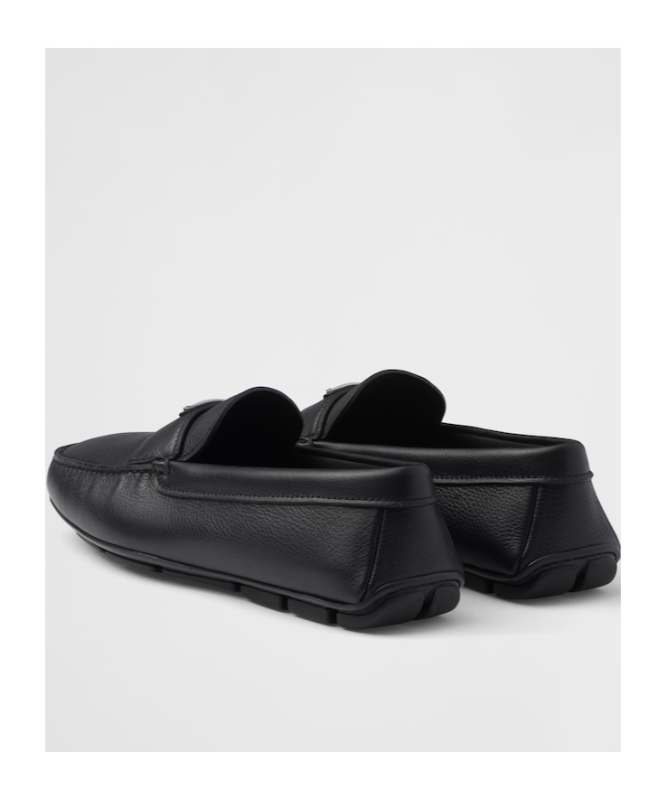 Prada Drive Leather Loafers In Black