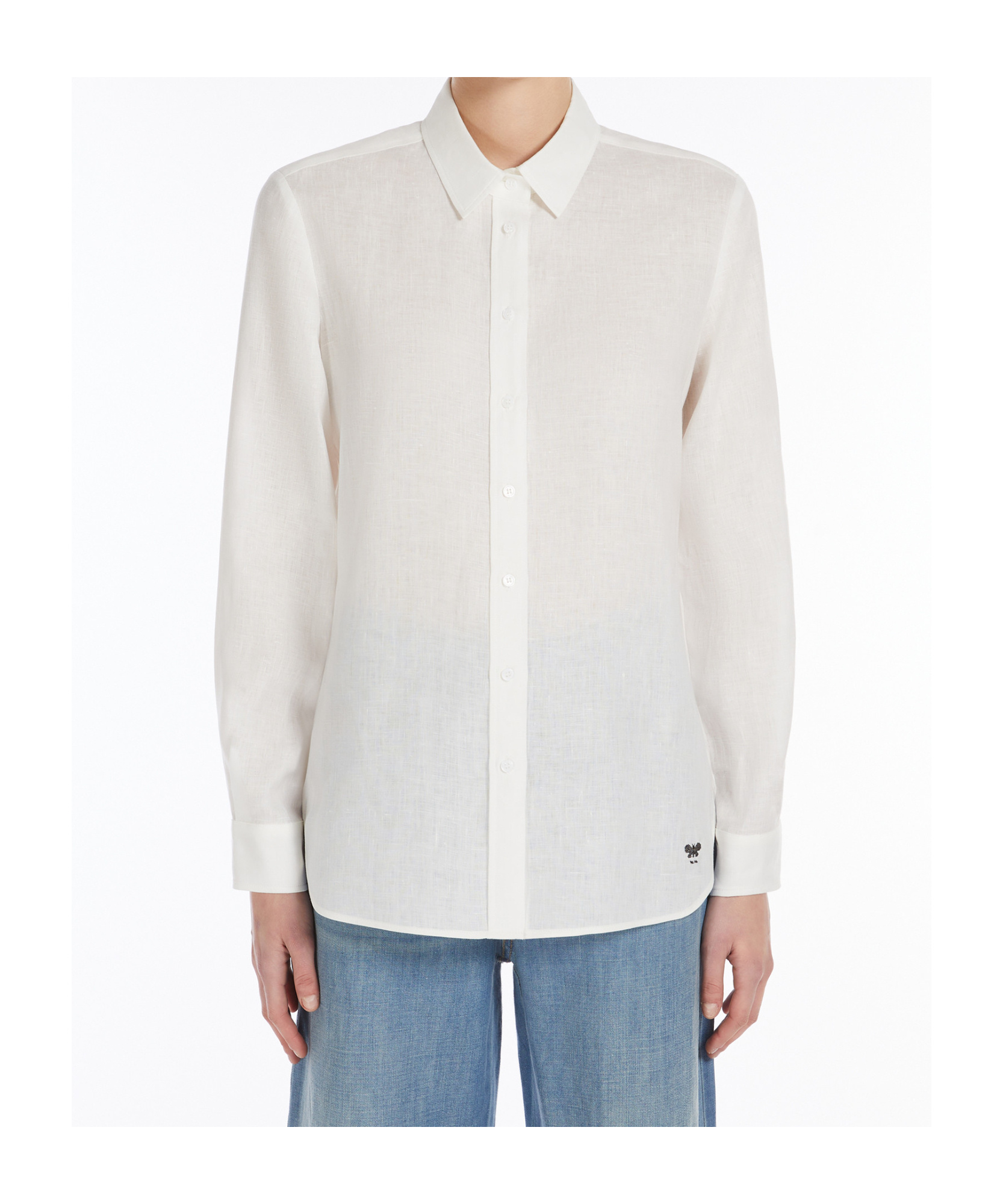 Weekend Max Mara Classic Linen Shirt In White