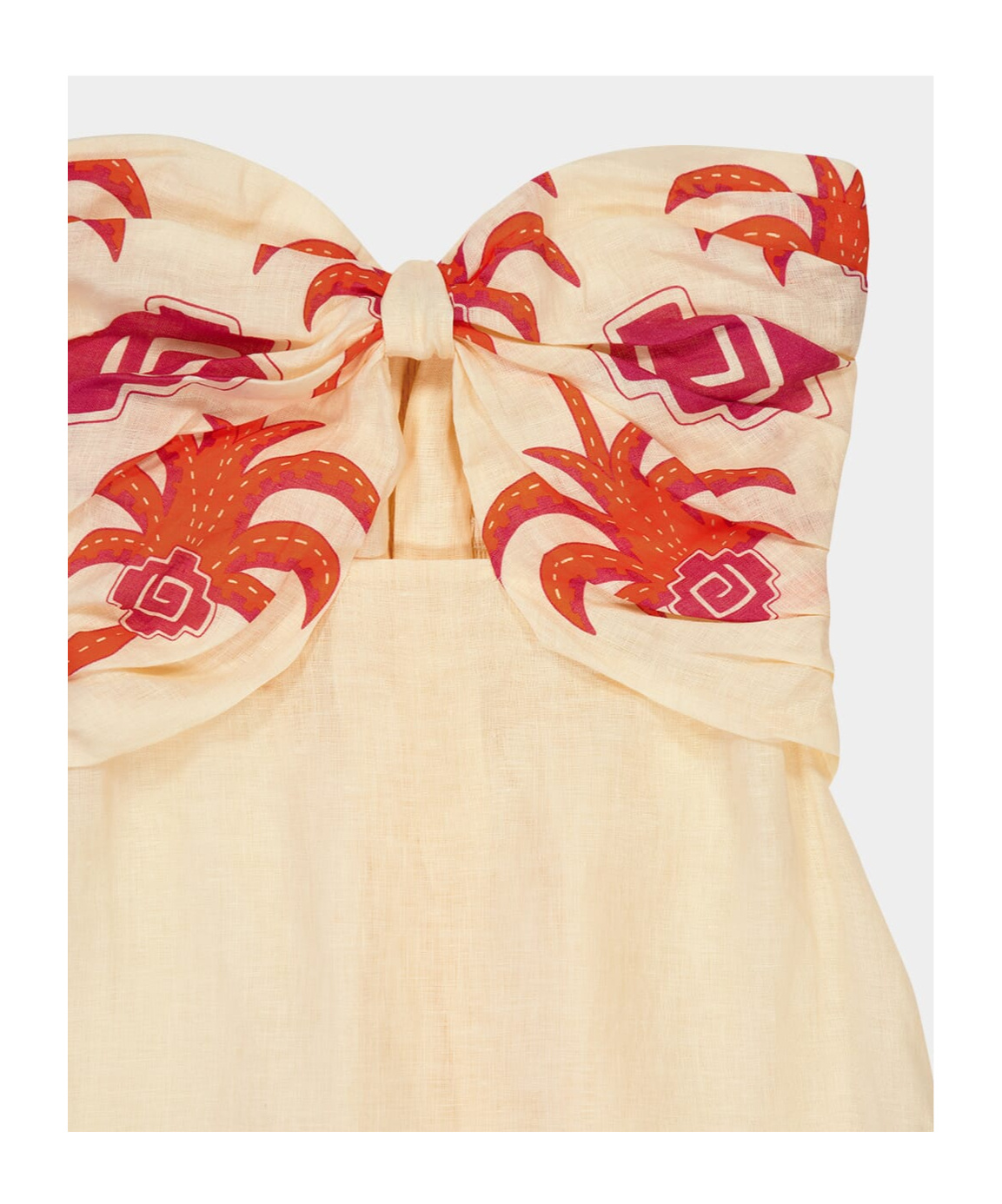 Johanna Ortiz Linen Water Adventure Midi Dress In Multi