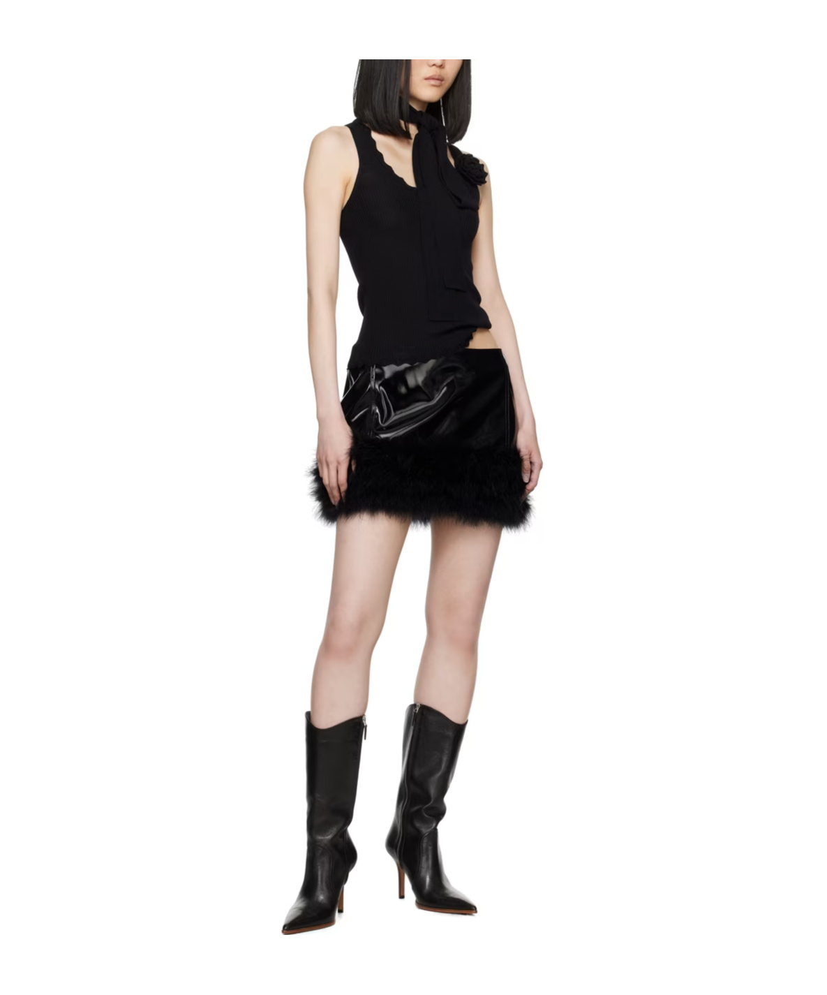 Blumarine Rib Knitted Vest In Black