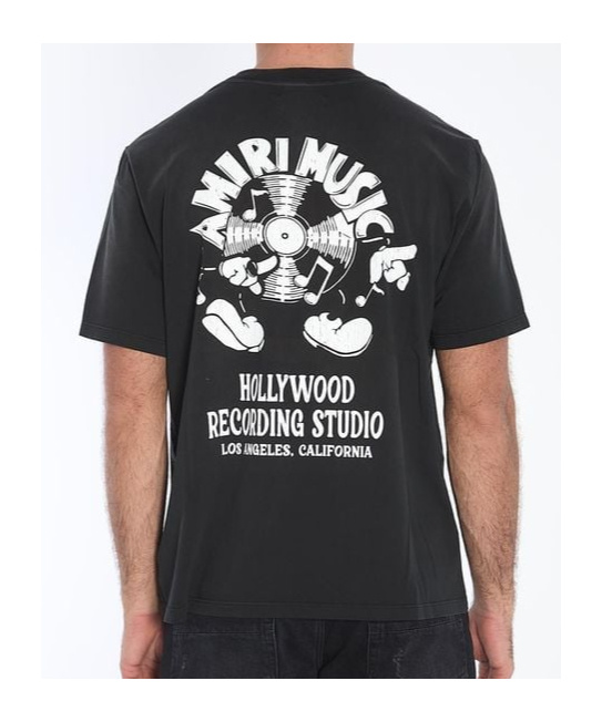 Amiri Music Record Print T-shirt In Black