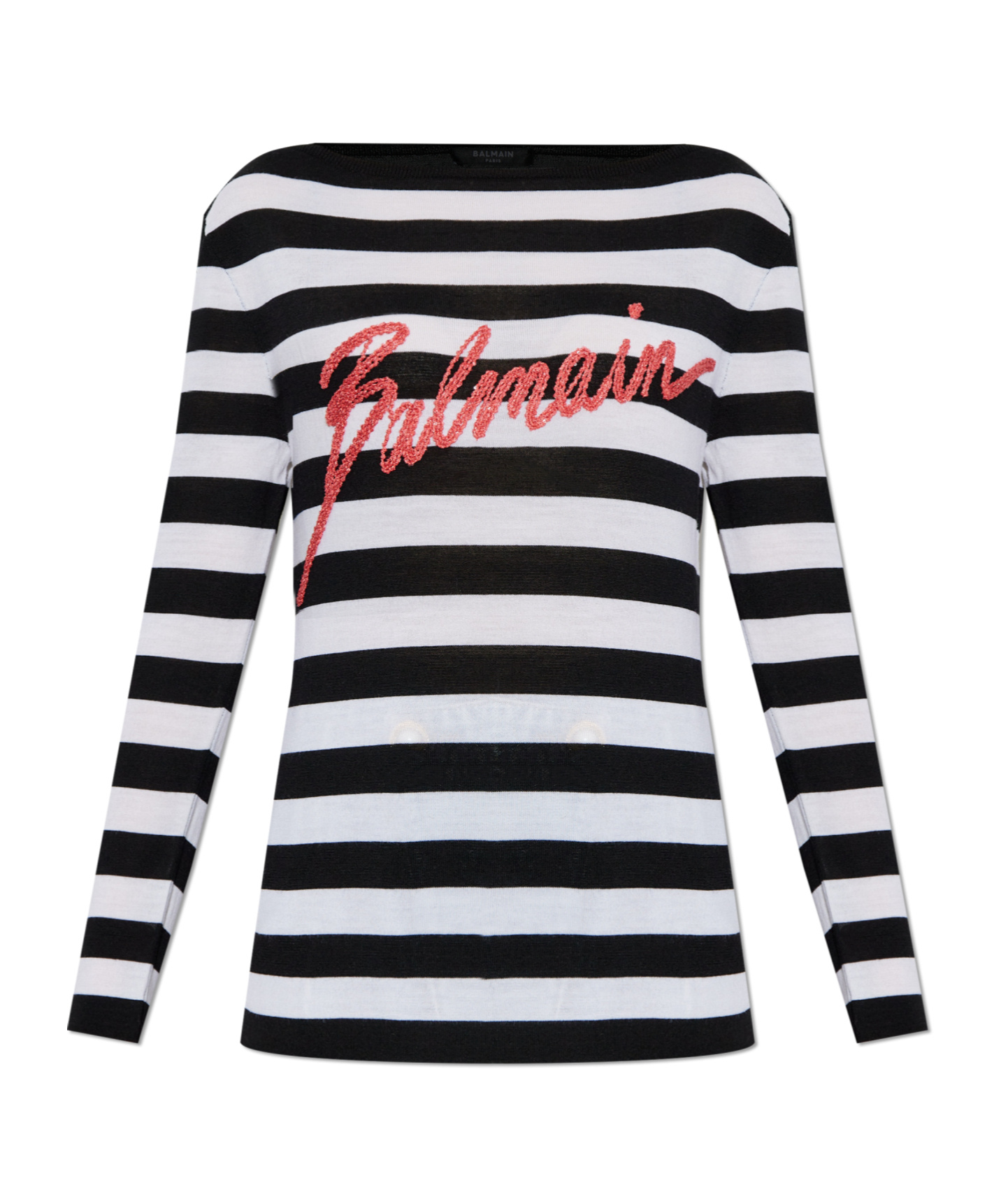 Balmain Signature Logo Striped Sweater In Multi