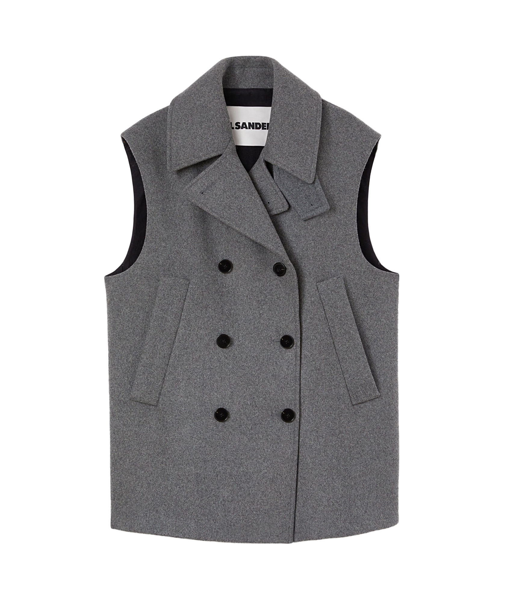 Jil Sander Sleevless Double-breasted Vest In Grey