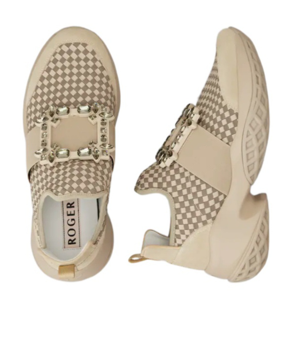 Roger Vivier Viv' Run Sneakers In Fabric In Neutral