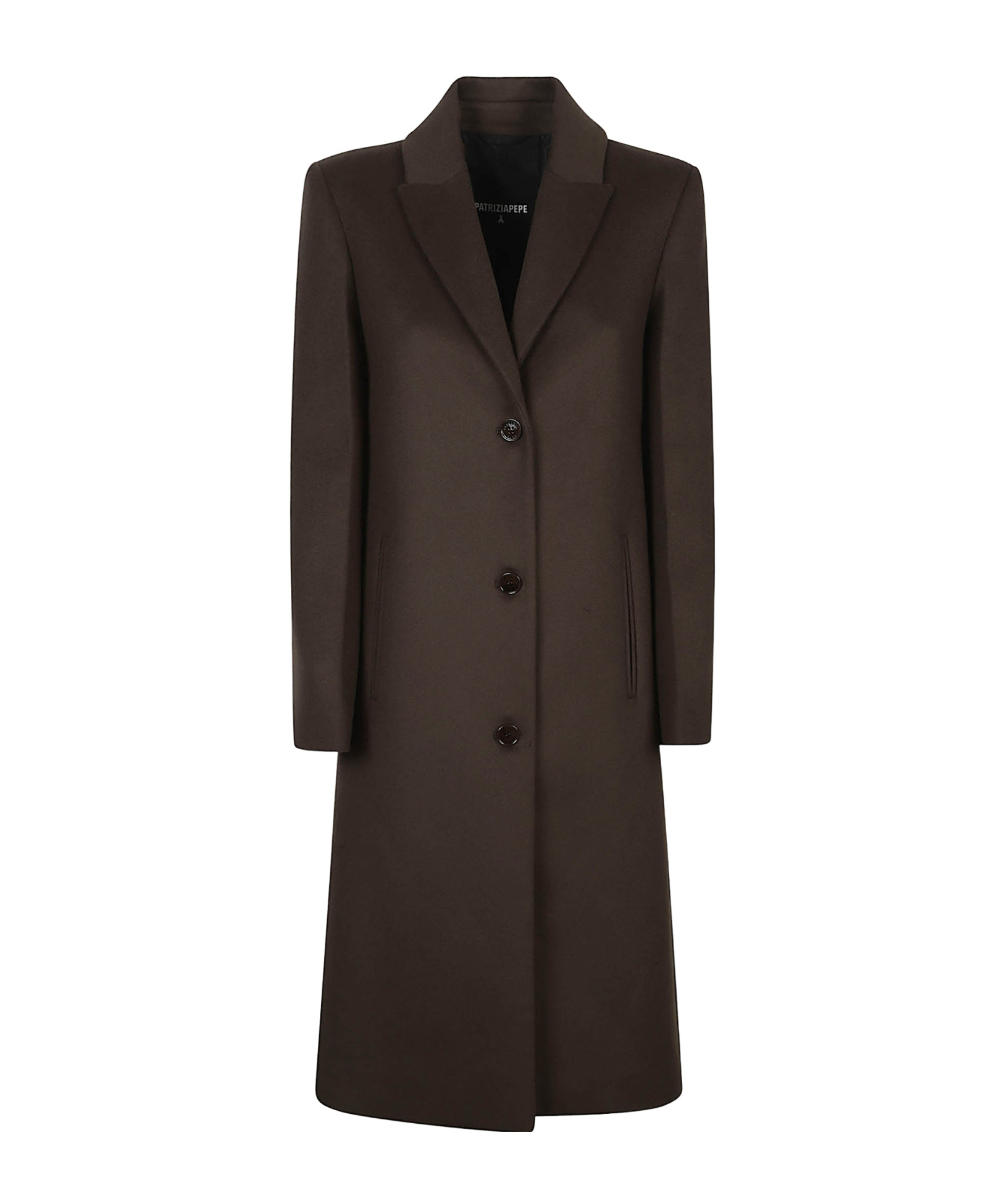 Patrizia Pepe Single-breasted Coat In Brown