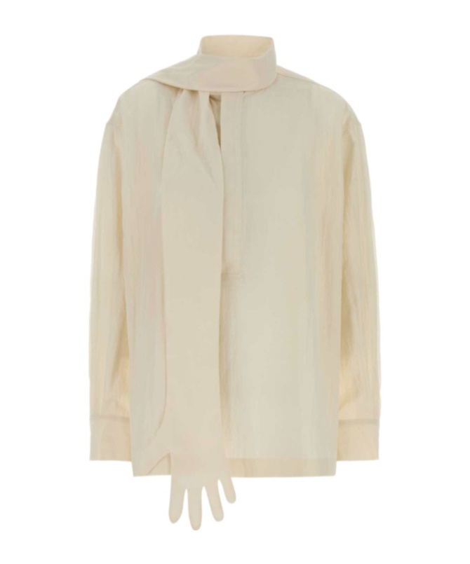 Jean Paul Gaultier Ivory Lyocell Blend Blouse In Neutral