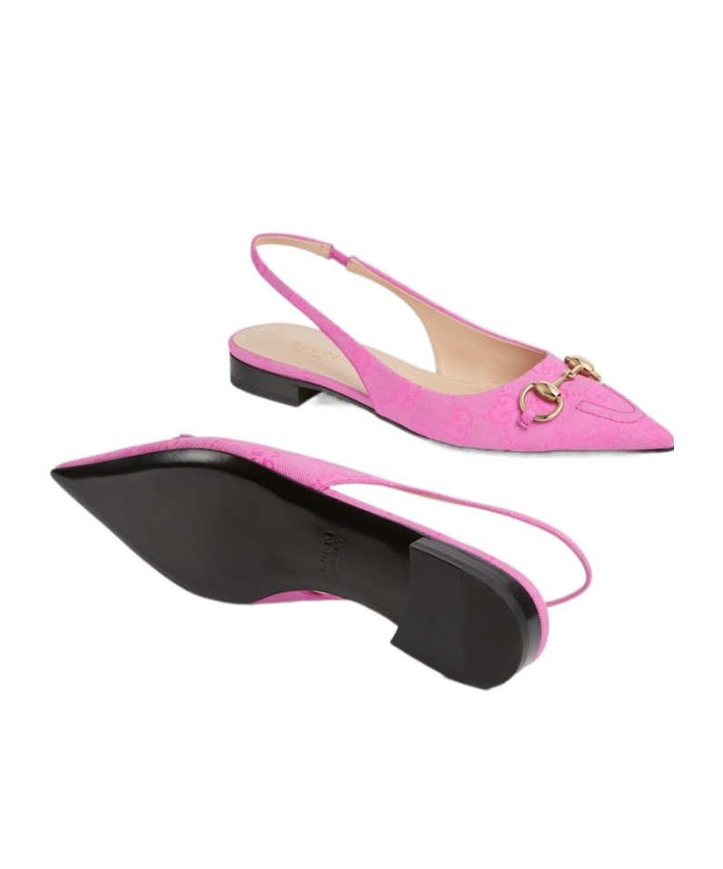 Gucci Half-heeled Ballet Flats In Multicolor