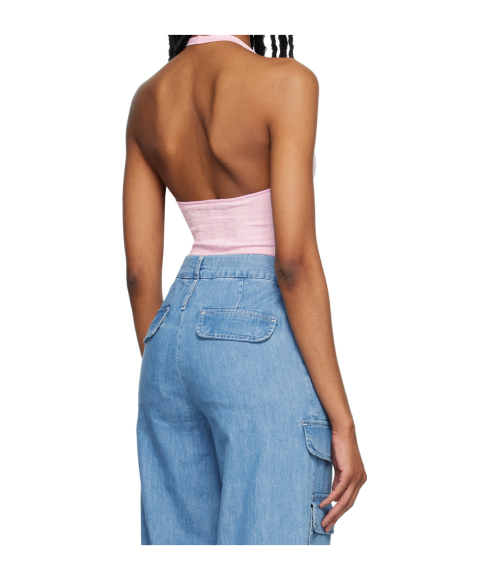 Wolford Pink Succession Bodysuit In Blue