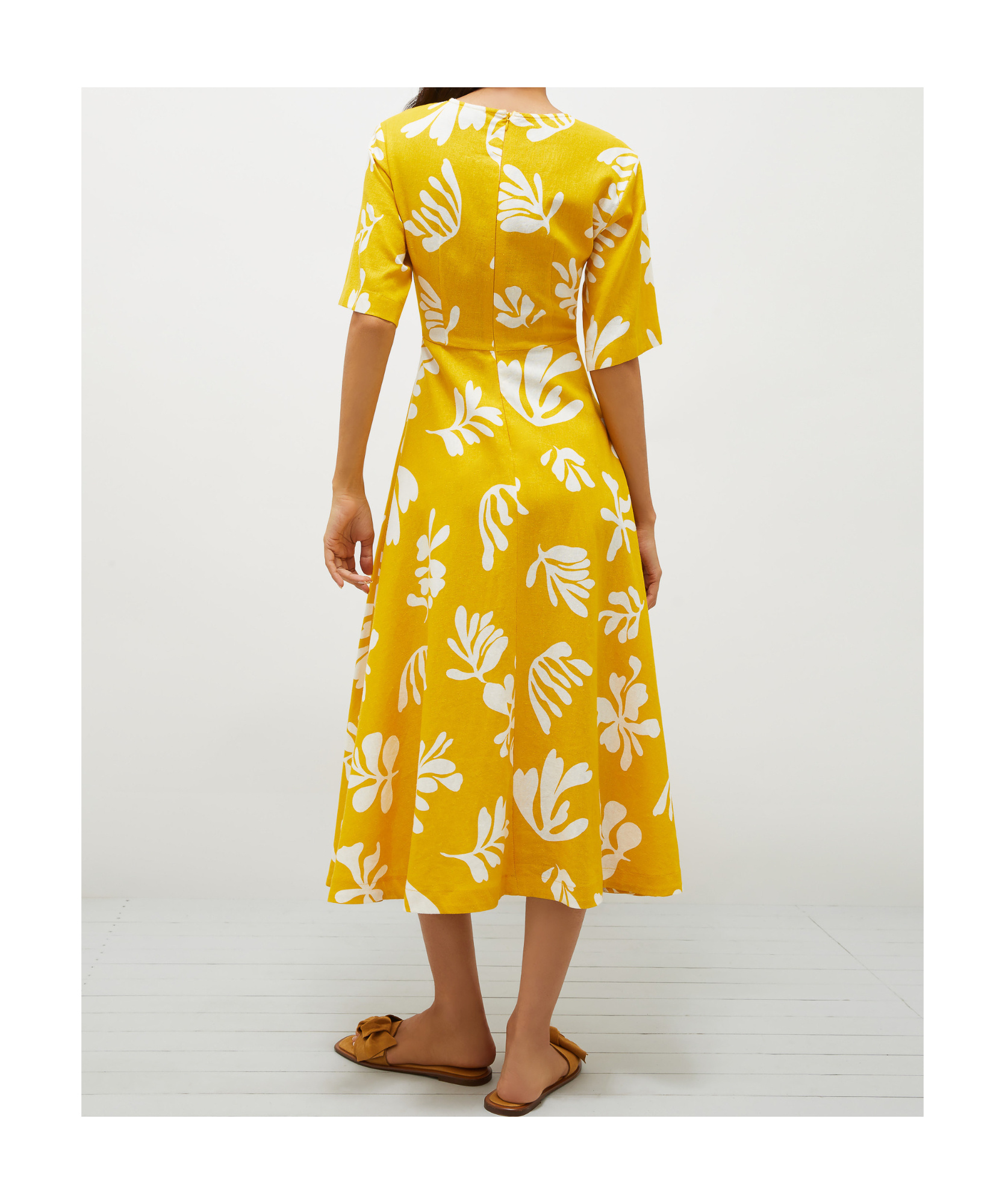 Marella Molise Midi Dress In Yellow