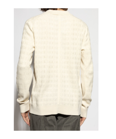 Rag & Bone Textured Polo-neck T-shirt In Neutral