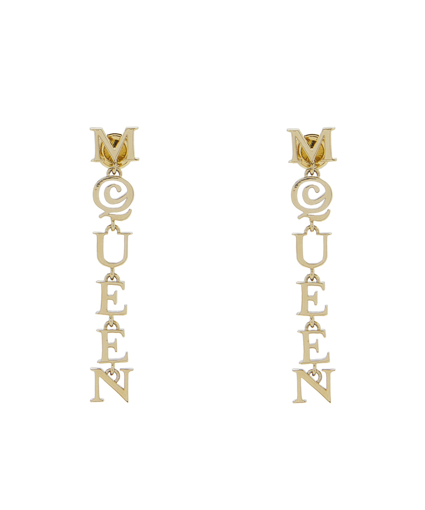 Alexander Mcqueen Logo Earrings In Gold