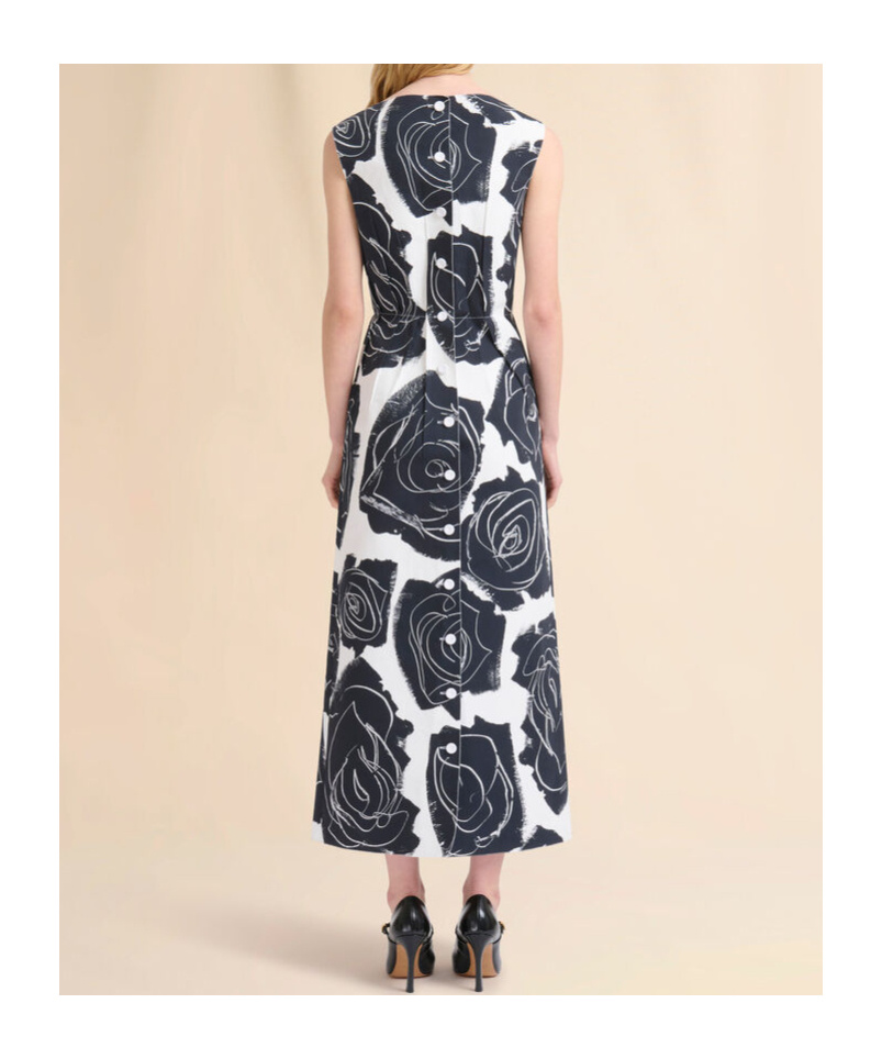 Marni Cybele Print Cotton Poplin A-line Dress In Multi
