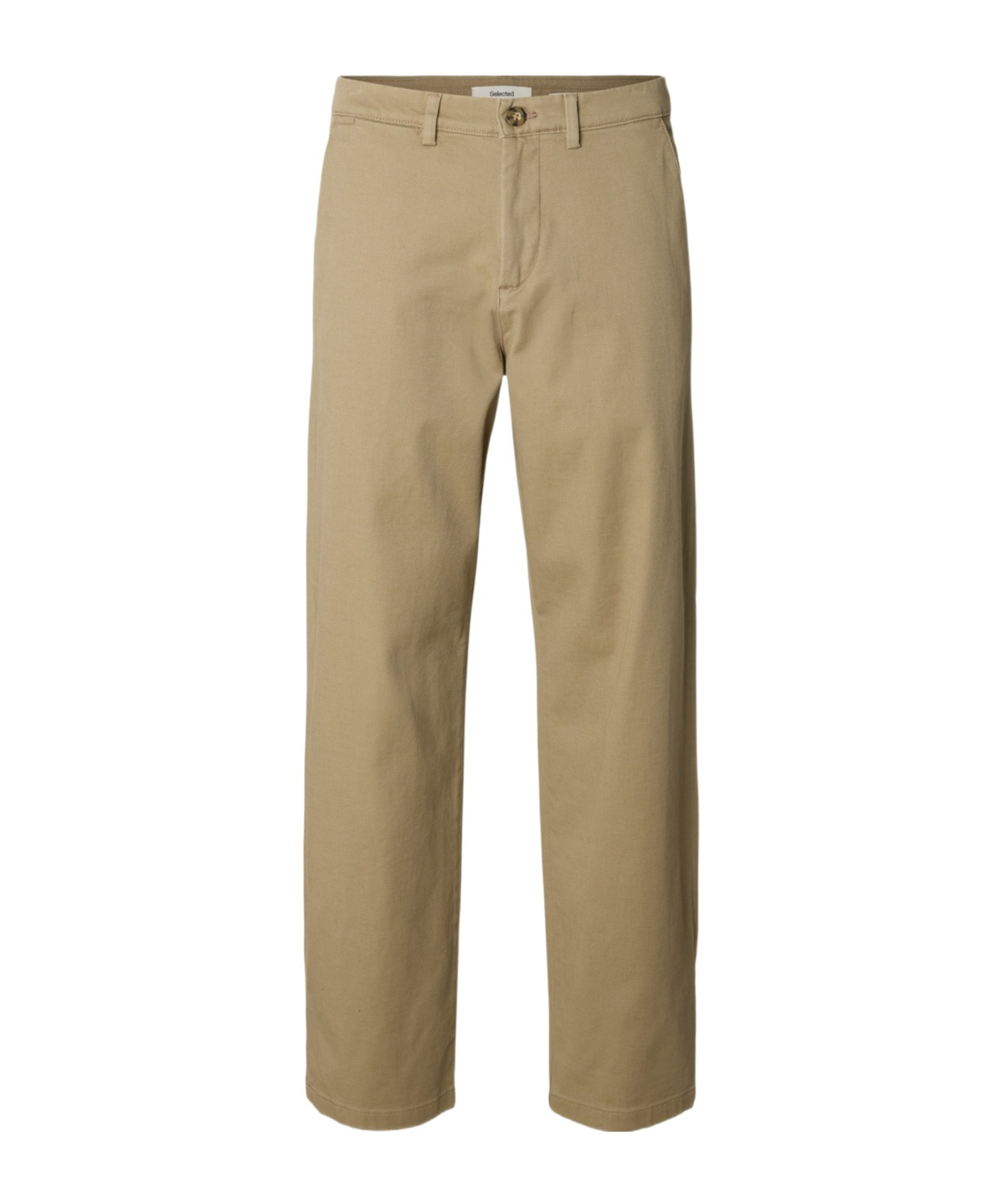Selected Straight-leg Casual Trousers In Neutral