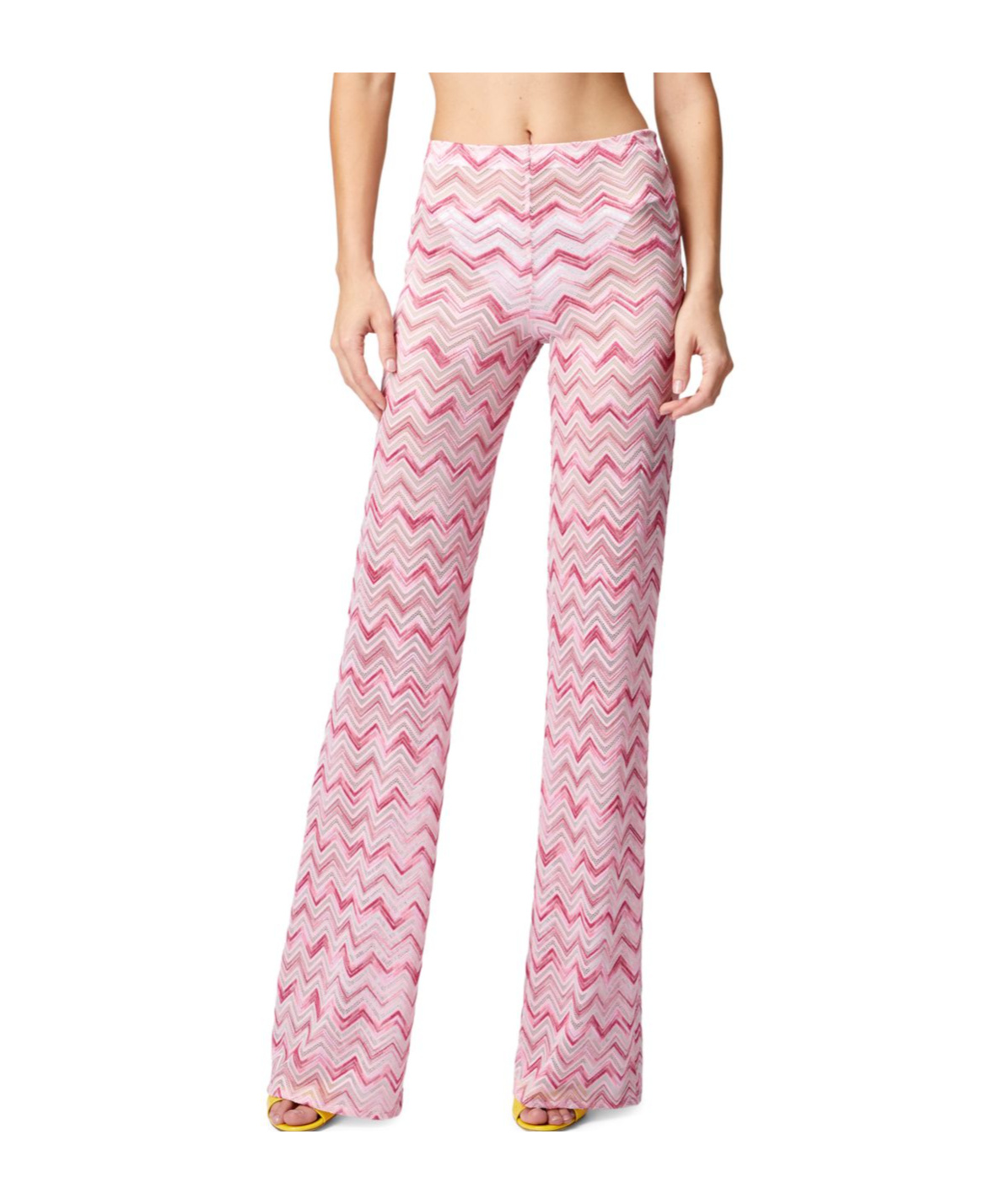 Shop Missoni Herringbone Pattern Track Pants In Pink