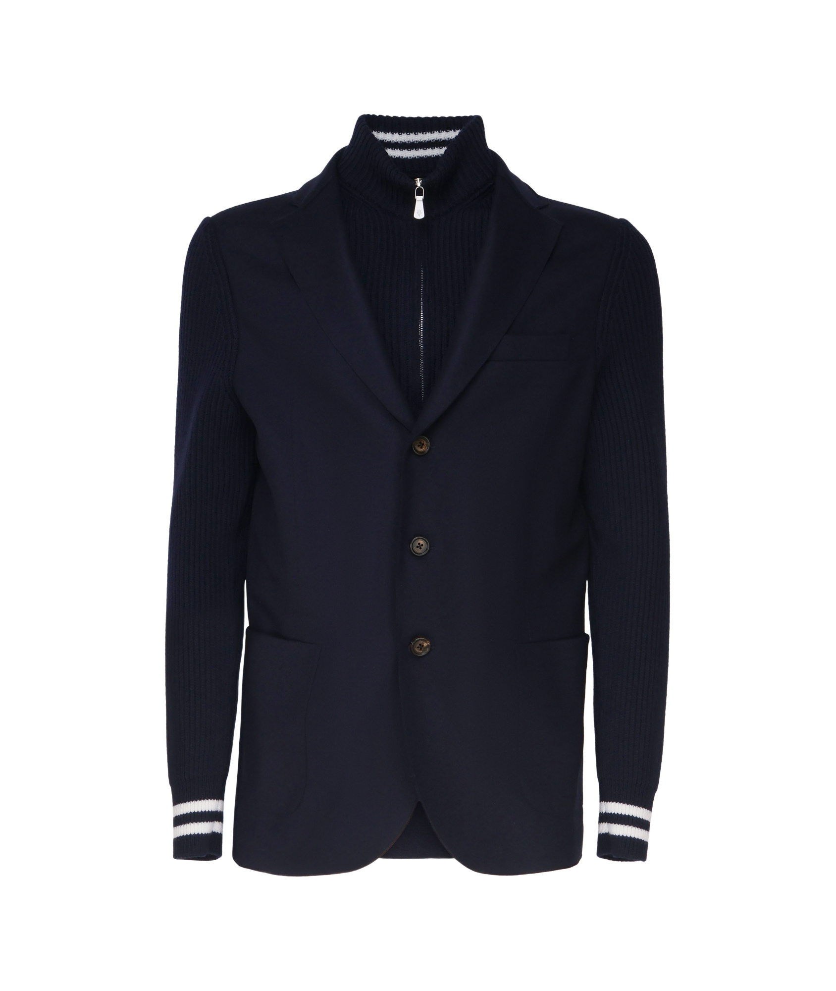 Eleventy Knitted Bib Casual Jacket In Black
