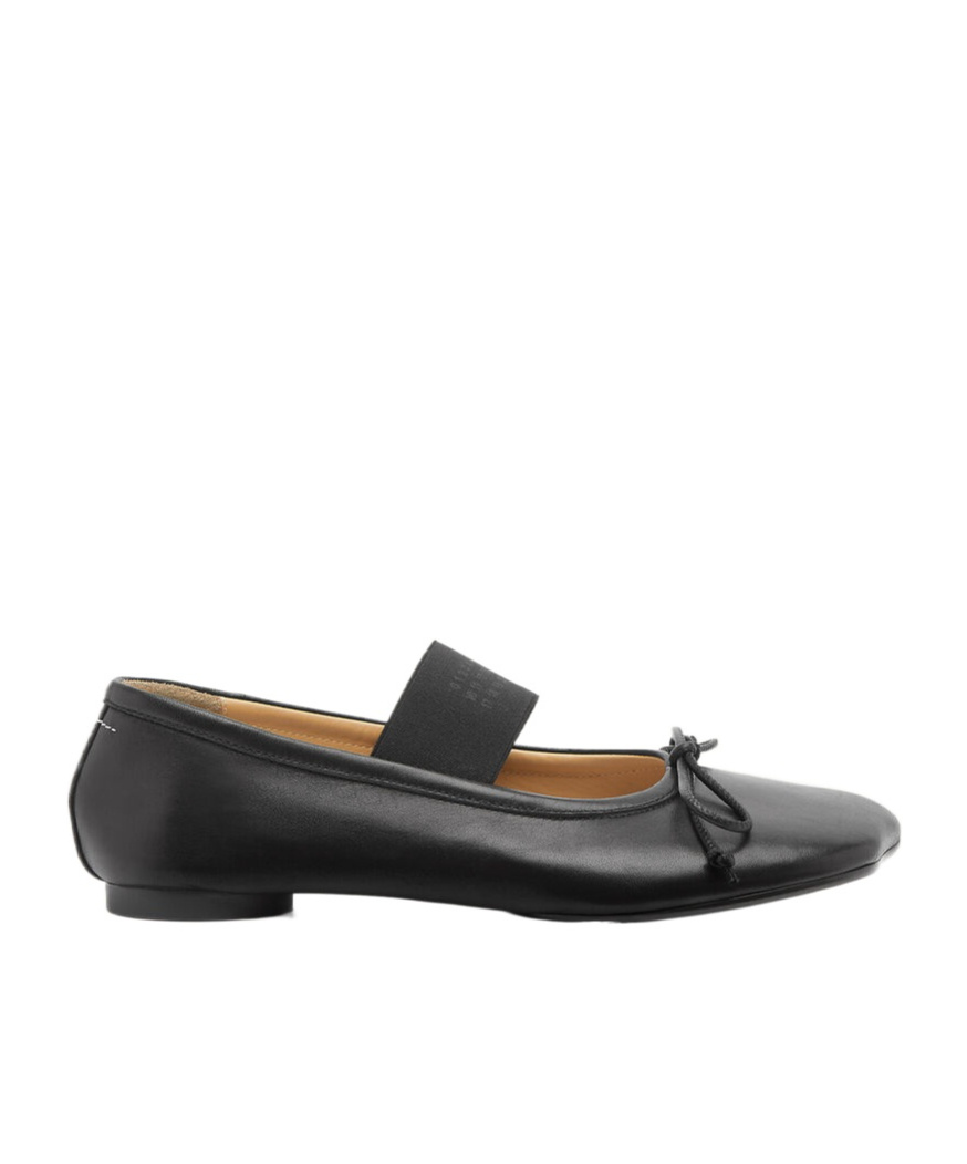 Shop Mm6 Maison Margiela Anatomic Ballerinas In Black