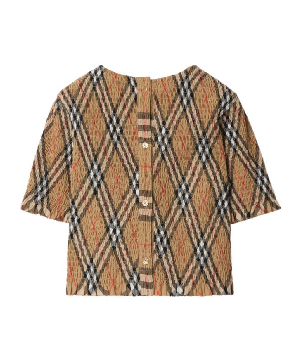Burberry Check-print Ruched T-shirt In Multicolor