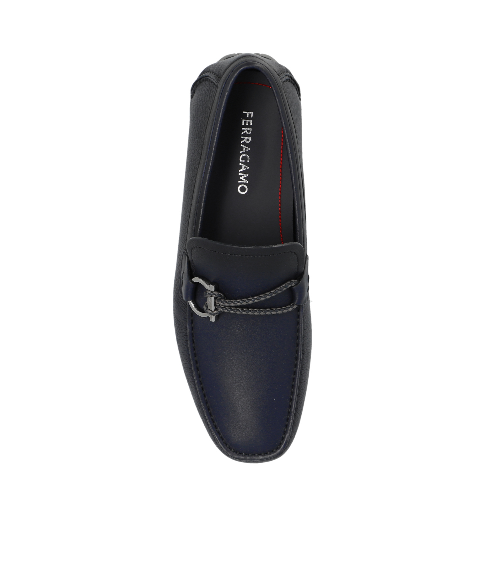 Ferragamo Gancini Leather Loafers In Black