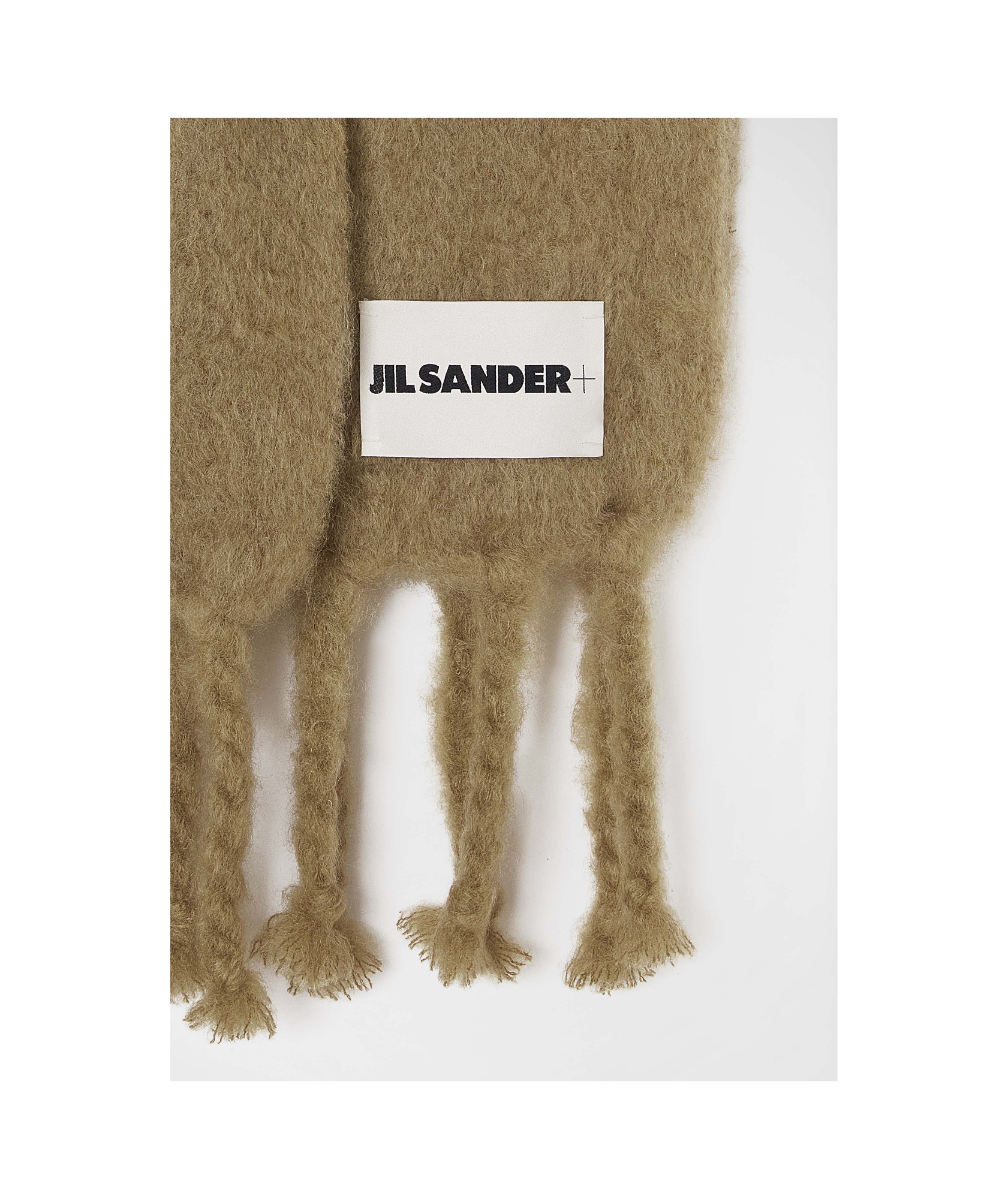 Jil Sander Fringed Brushed Scarf In Brown