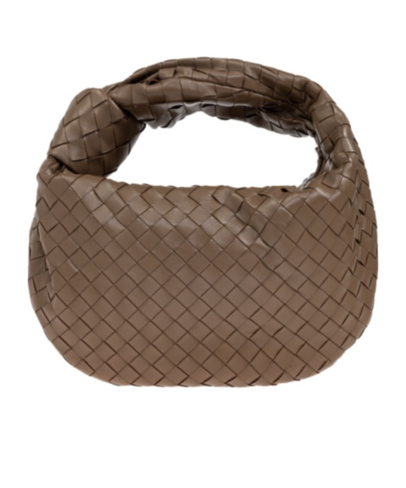 Bottega Veneta Woven Pattern Handbag In Brown