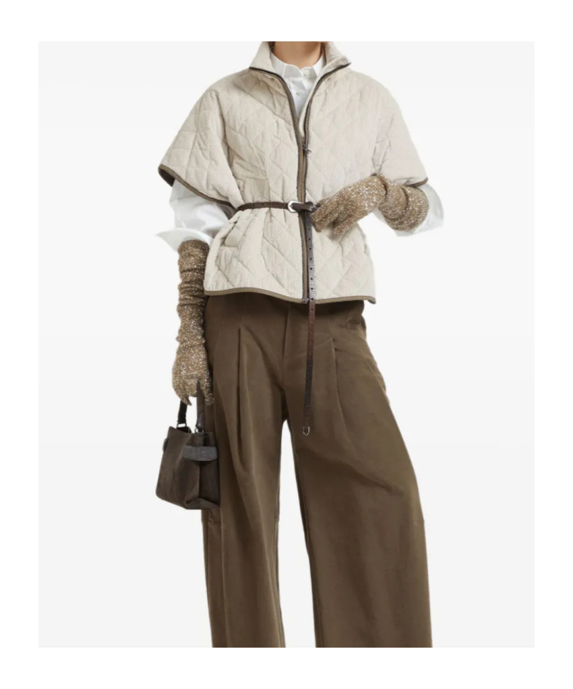 Brunello Cucinelli Corduroy Short-sleeve Cashmere Padded Thermal Jacket