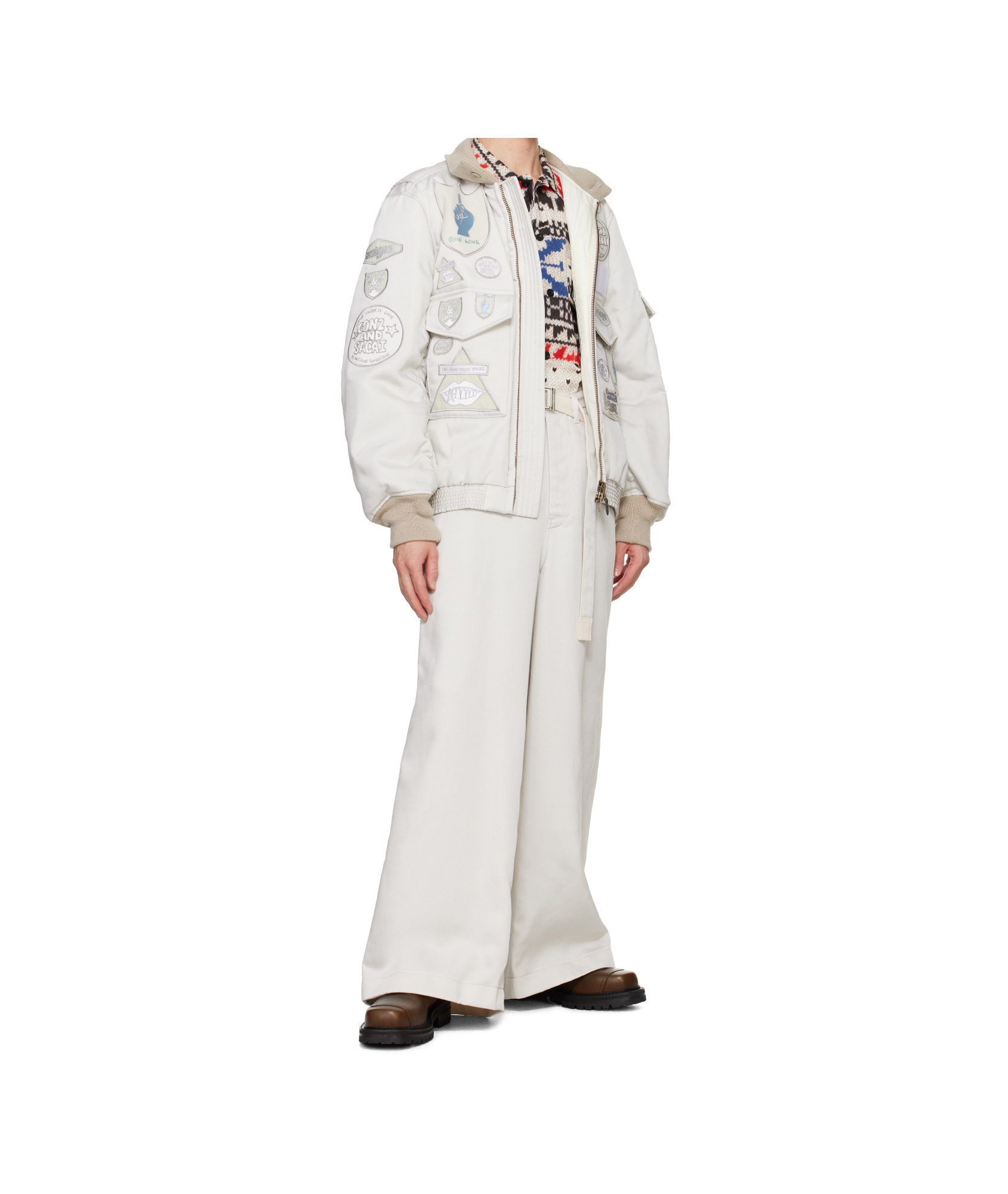 Sacai X Spiewak X Gonz Pilot Jacket In White