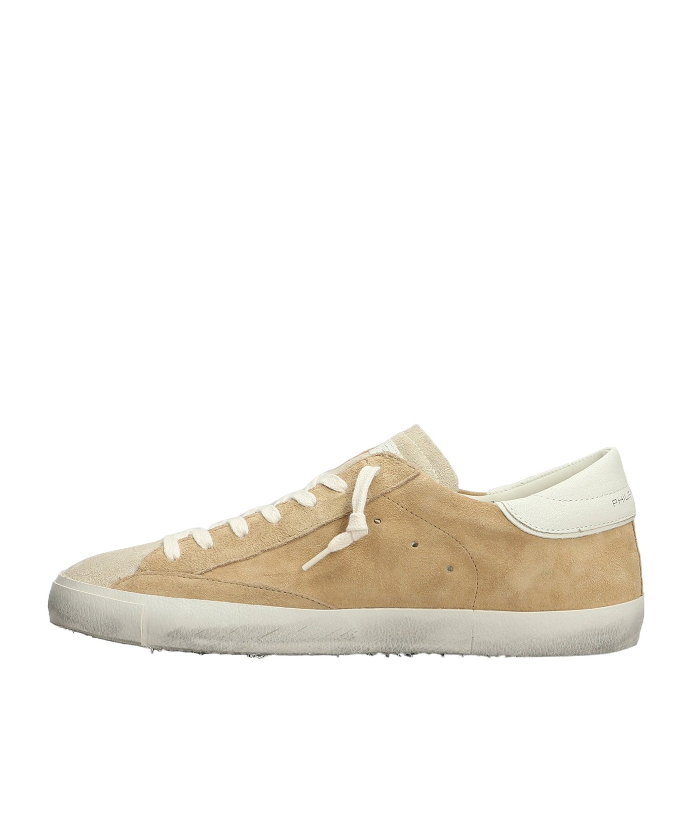 Philippe Model Prsx Low Sneakers In Leather Color Suede In Nude
