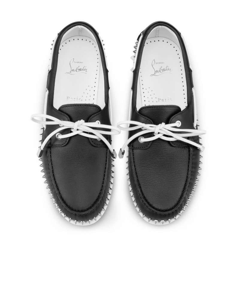 Christian Louboutin Gerockel Stud-embellished Boat Shoes In