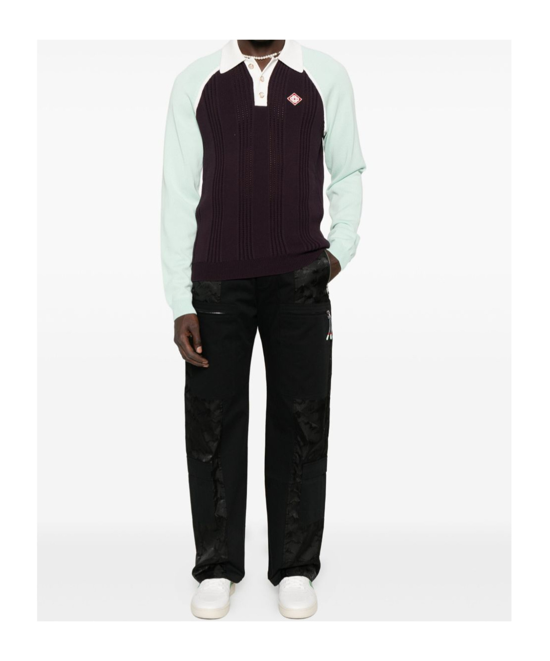 Casablanca Tennis Long Sleeved Polo Shirt In Green