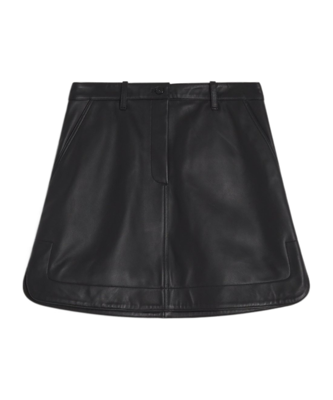 Maison Kitsuné Leather Skirt In Black