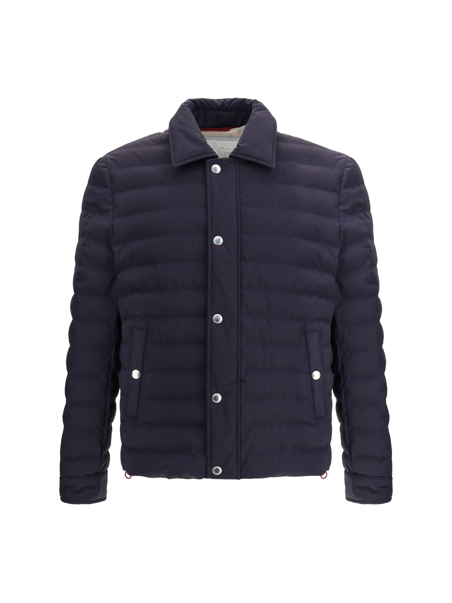 Brunello Cucinelli Dark Blue Nylon Short Jacket In Blue