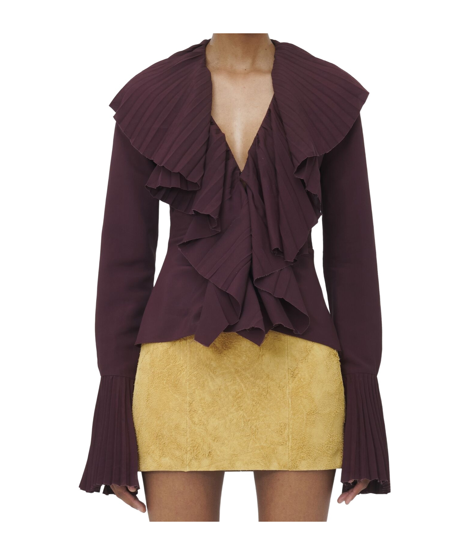 Alexander Mcqueen Pleated Shirt In Black