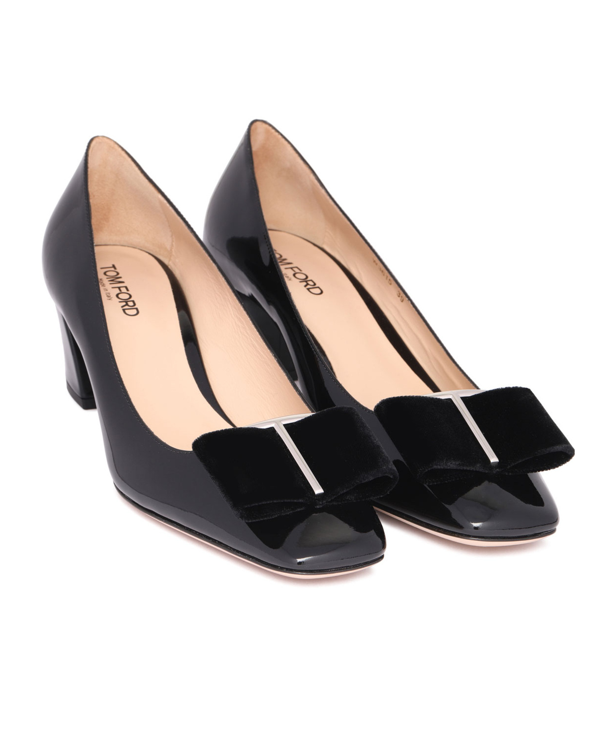 Tom Ford Audrey Velvet Bow Ballerina Pump In Black