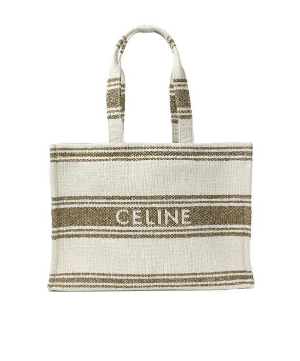 Celine Logo Tote Bag In White