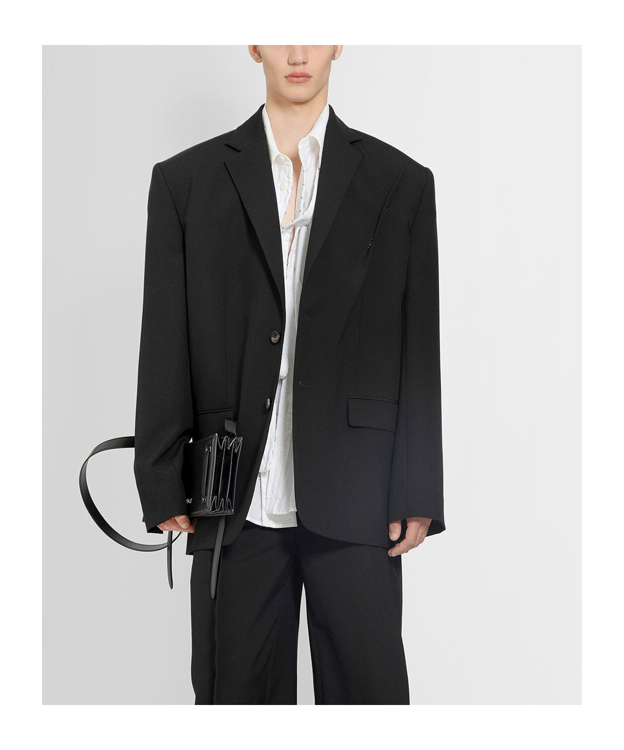 Y/project Notched Lapels Blazer In Black