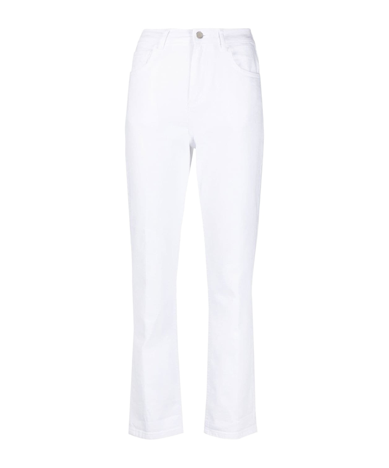 Liu •jo Detachable-belt Cropped Jeans In White