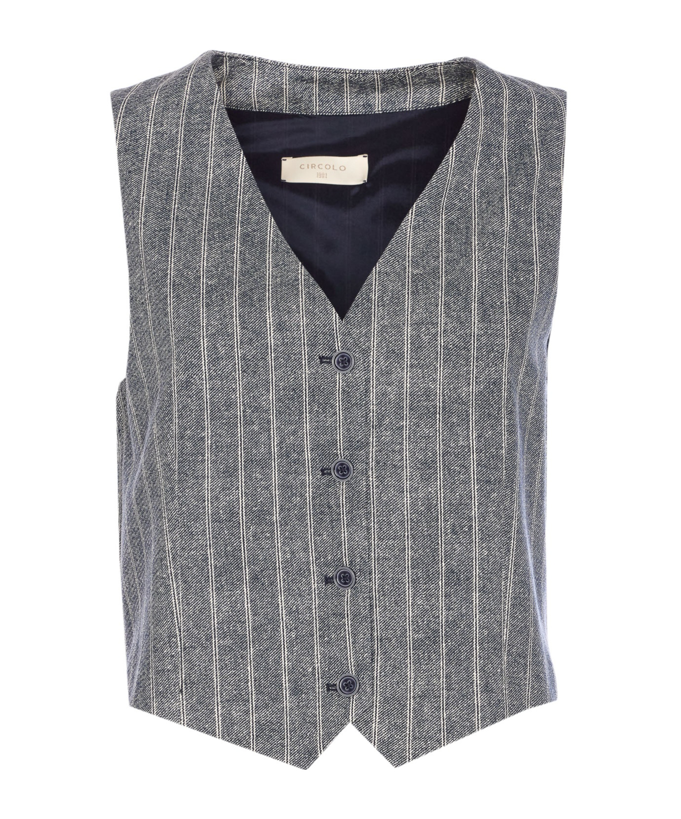 Circolo 1901 Pinstriped Waistcoat In Gray