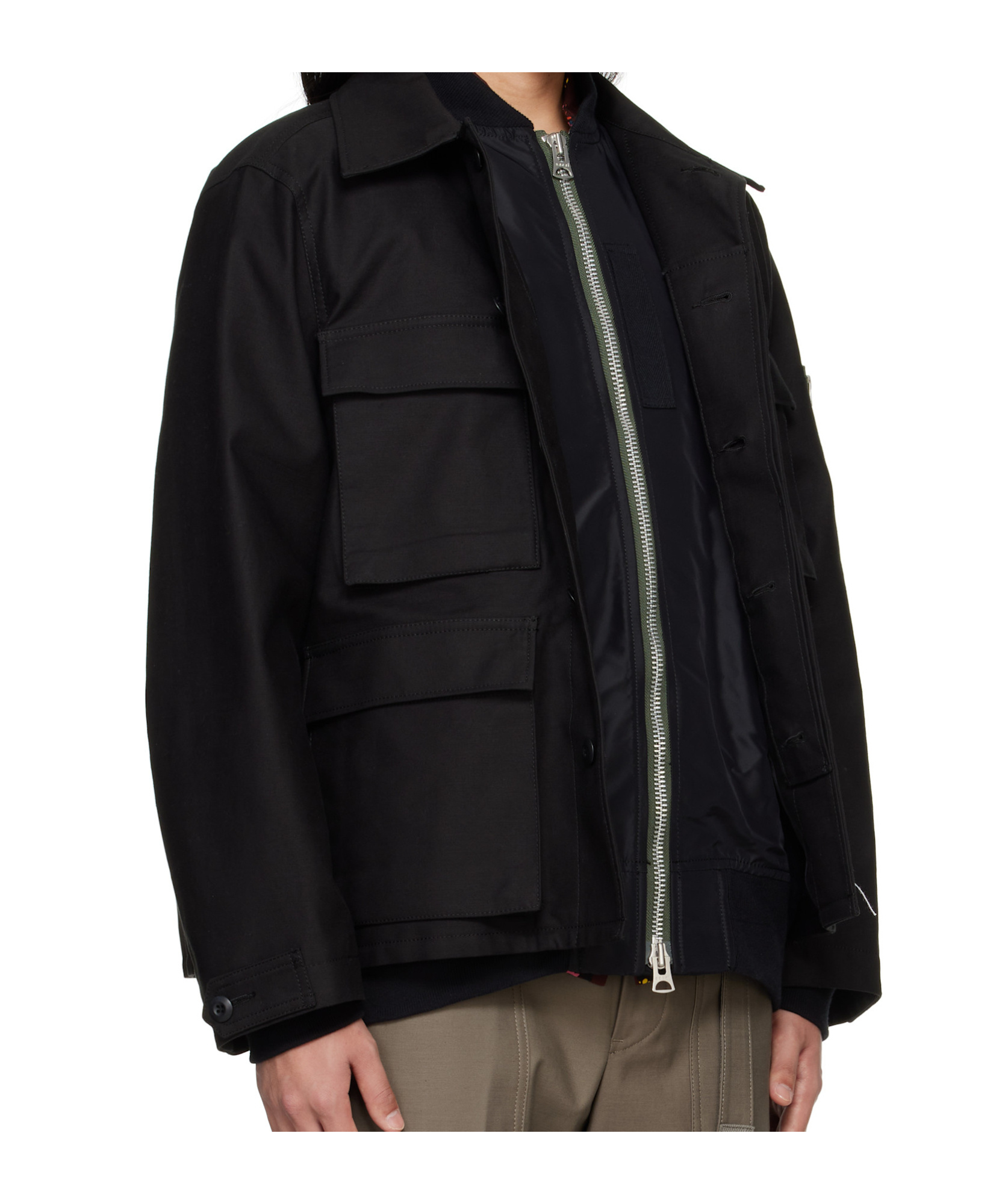 Sacai x WTAPS Cotton Back Satin Jacket Taupe | HAVEN