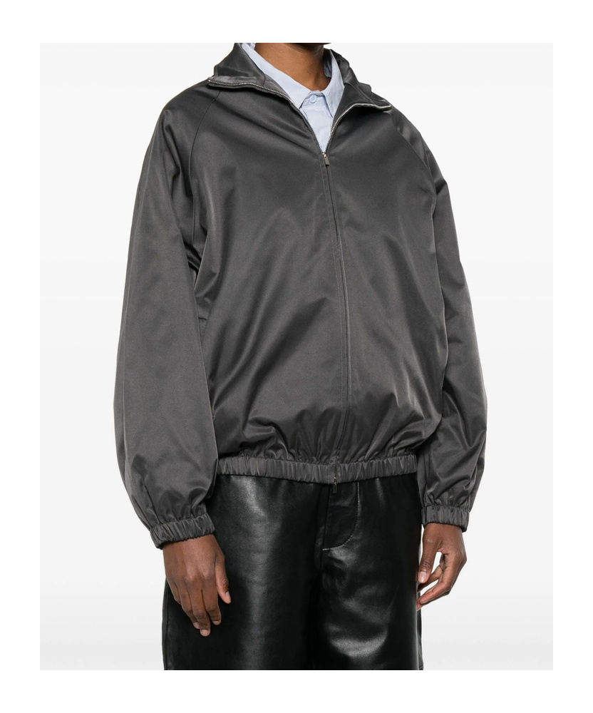 The Frankie Shop Stand Collar Casual Jacket In Gray