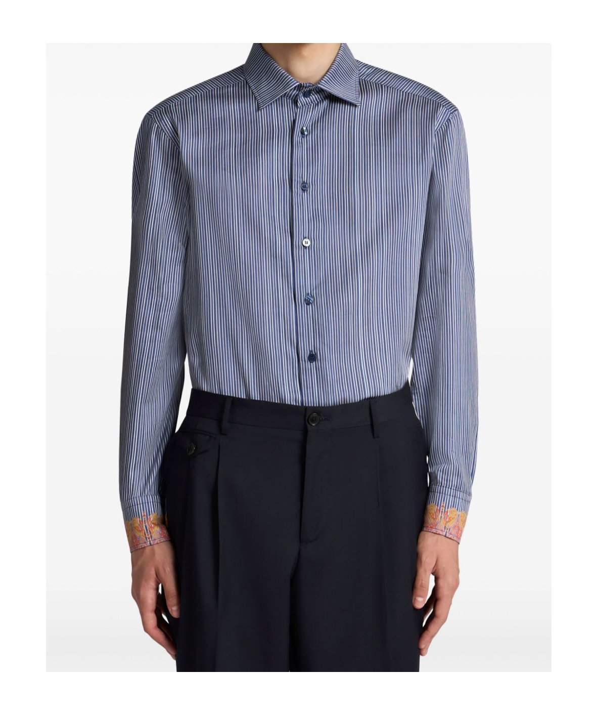 Etro Long-sleeved Shirt In Blue
