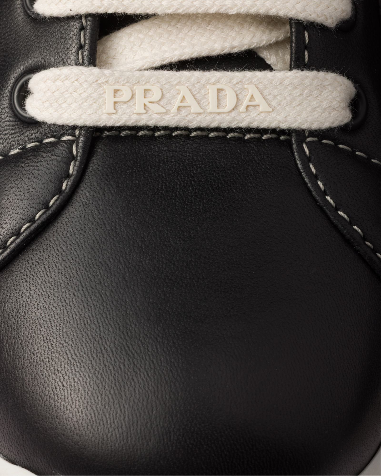 Prada Nappa Leather Sneakers In Black