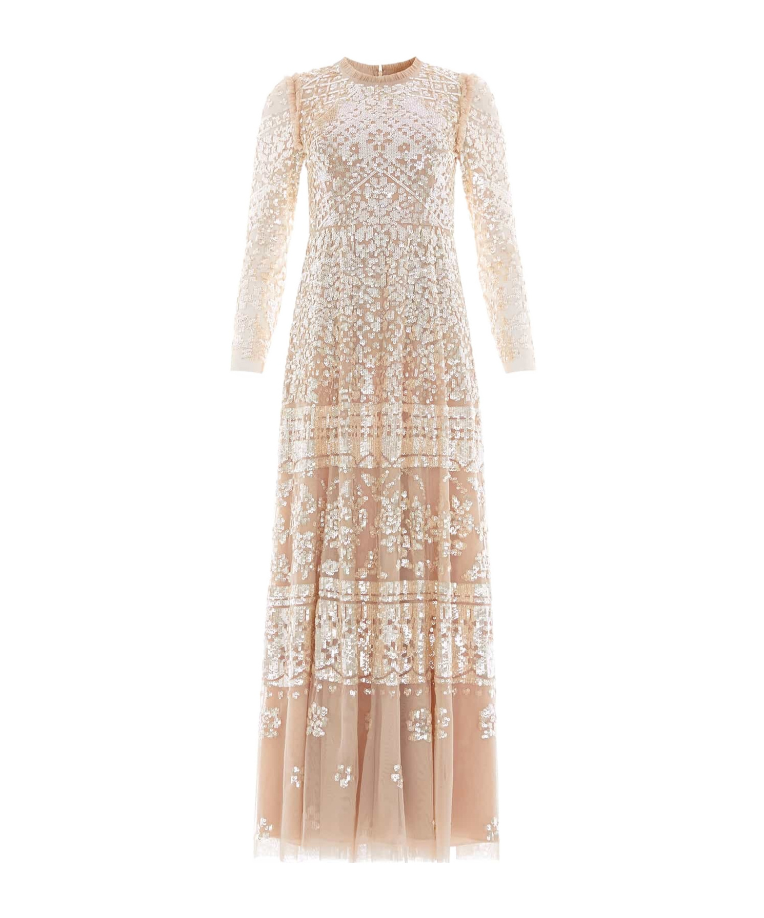 Needle & Thread Aurora Sequin-embellished Tiered Gown In Pink
