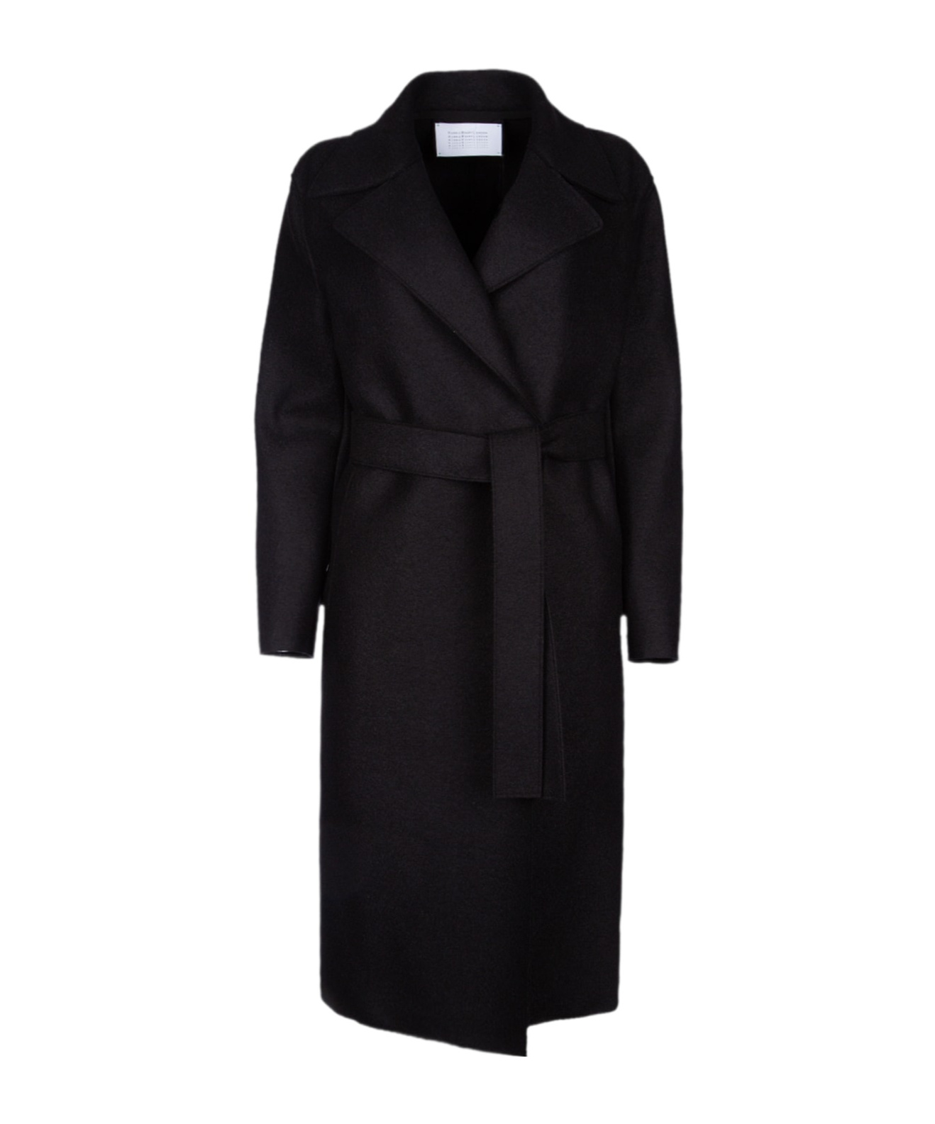 Harris Wharf London Women Long Double Breasted Coat In Black
