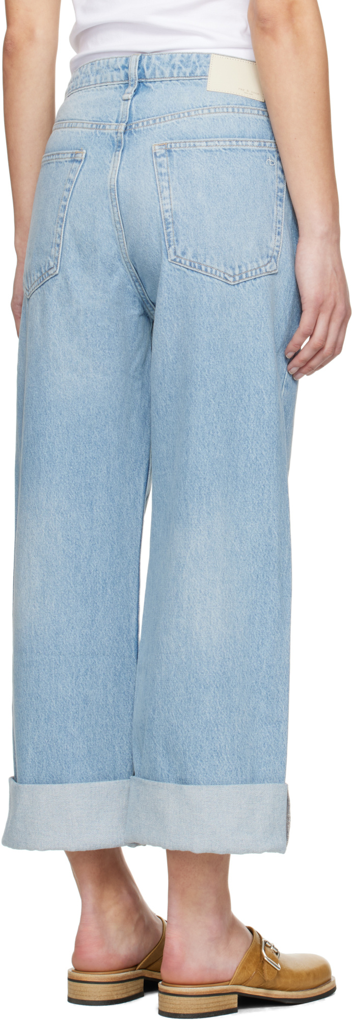 Rag & Bone Blue Logan Mid-rise Jeans In Blue