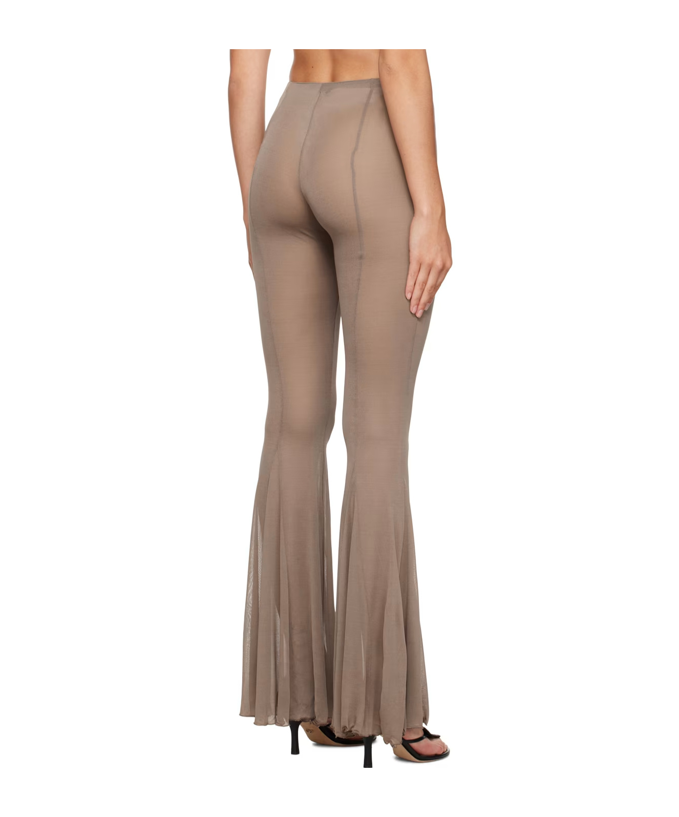 Blumarine Flare Casual Pants In Nude