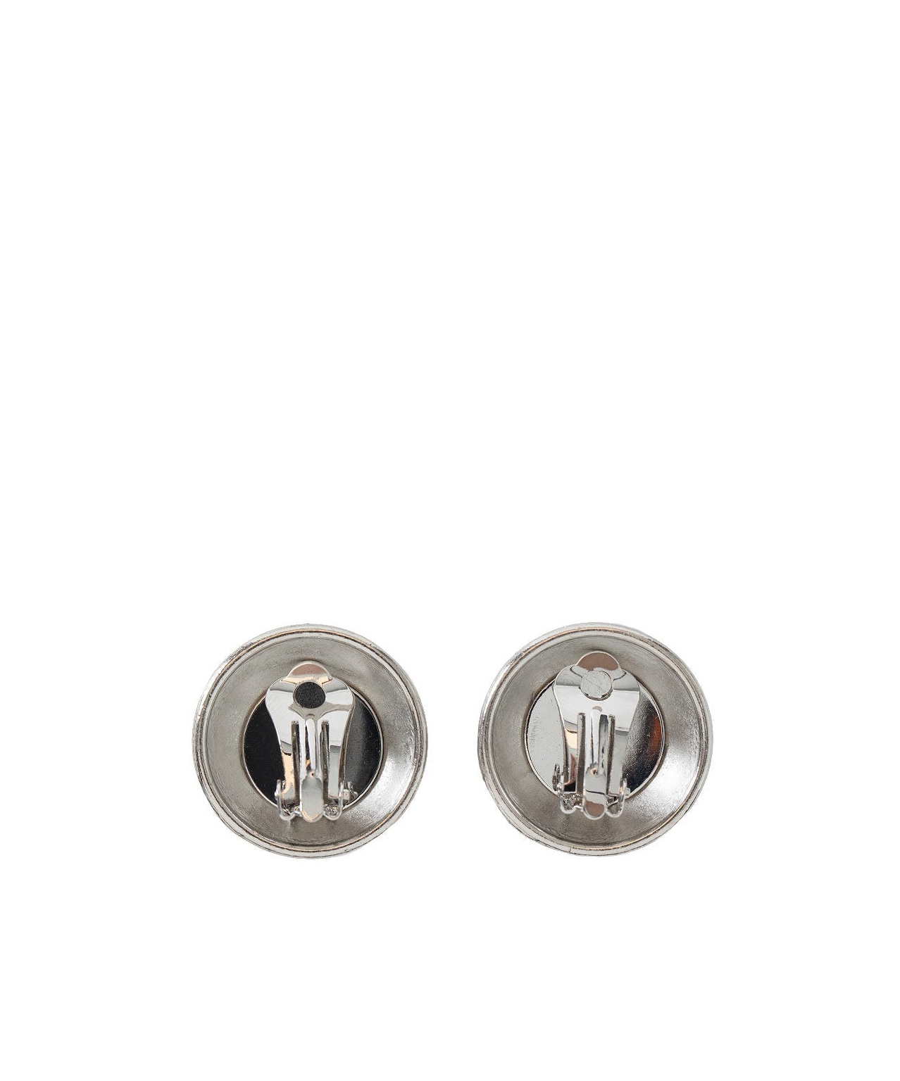 Vetements Fancy-v-button-clip-earrings In Silver